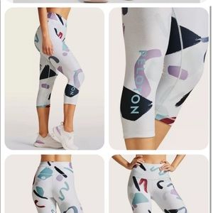 Peloton x WITH Modern High Waist Capri Legging Colorful Teal Green Size XS